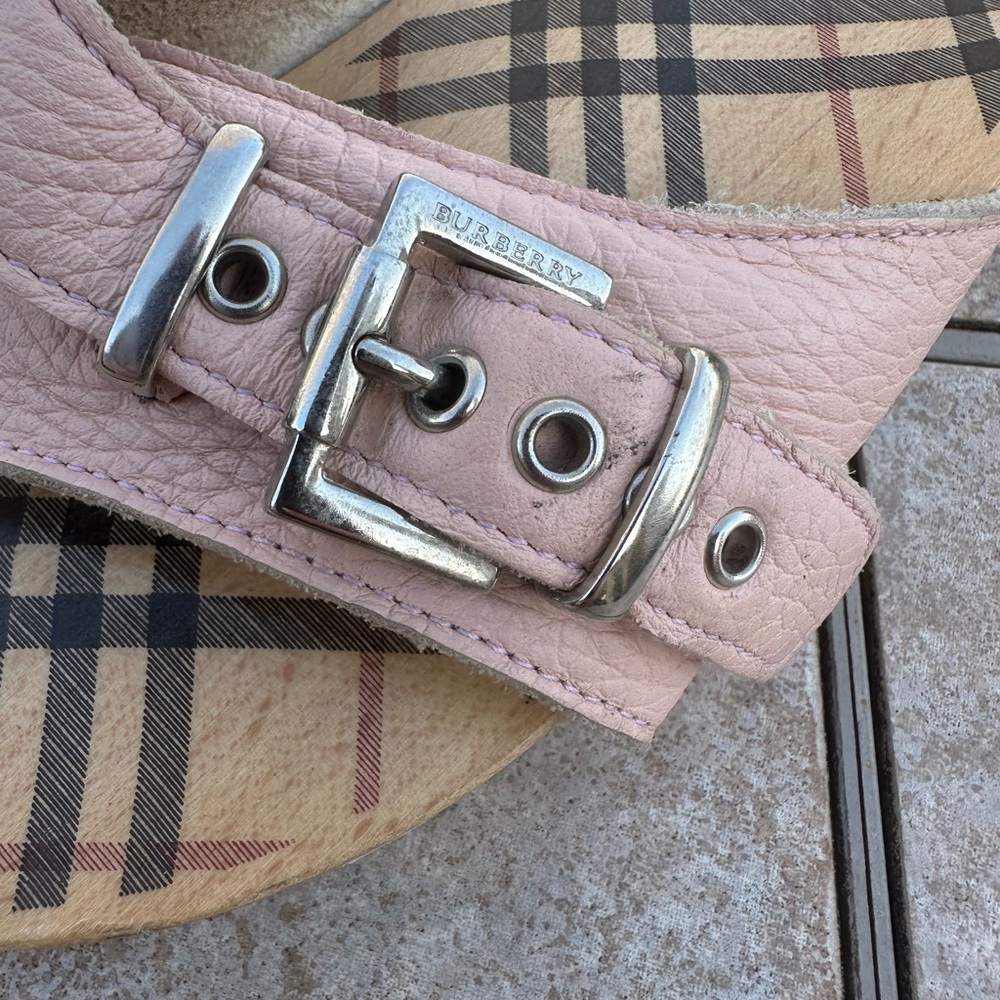 Burberry Classic Plaid Pink Clog Sandals - Picture 3 of 13